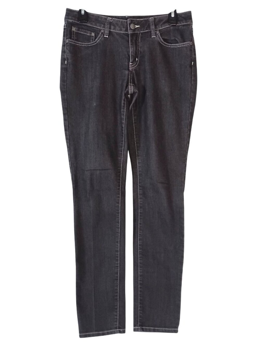 prAna Kayla Gray Wash Mid Rise Skinny Jeans Womens 6 28 Stretch 32 Inseam